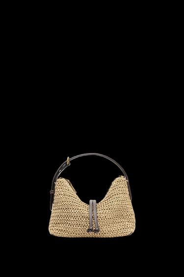 MINI SACA DE MANO TRENZADO - Beige claro de Zara