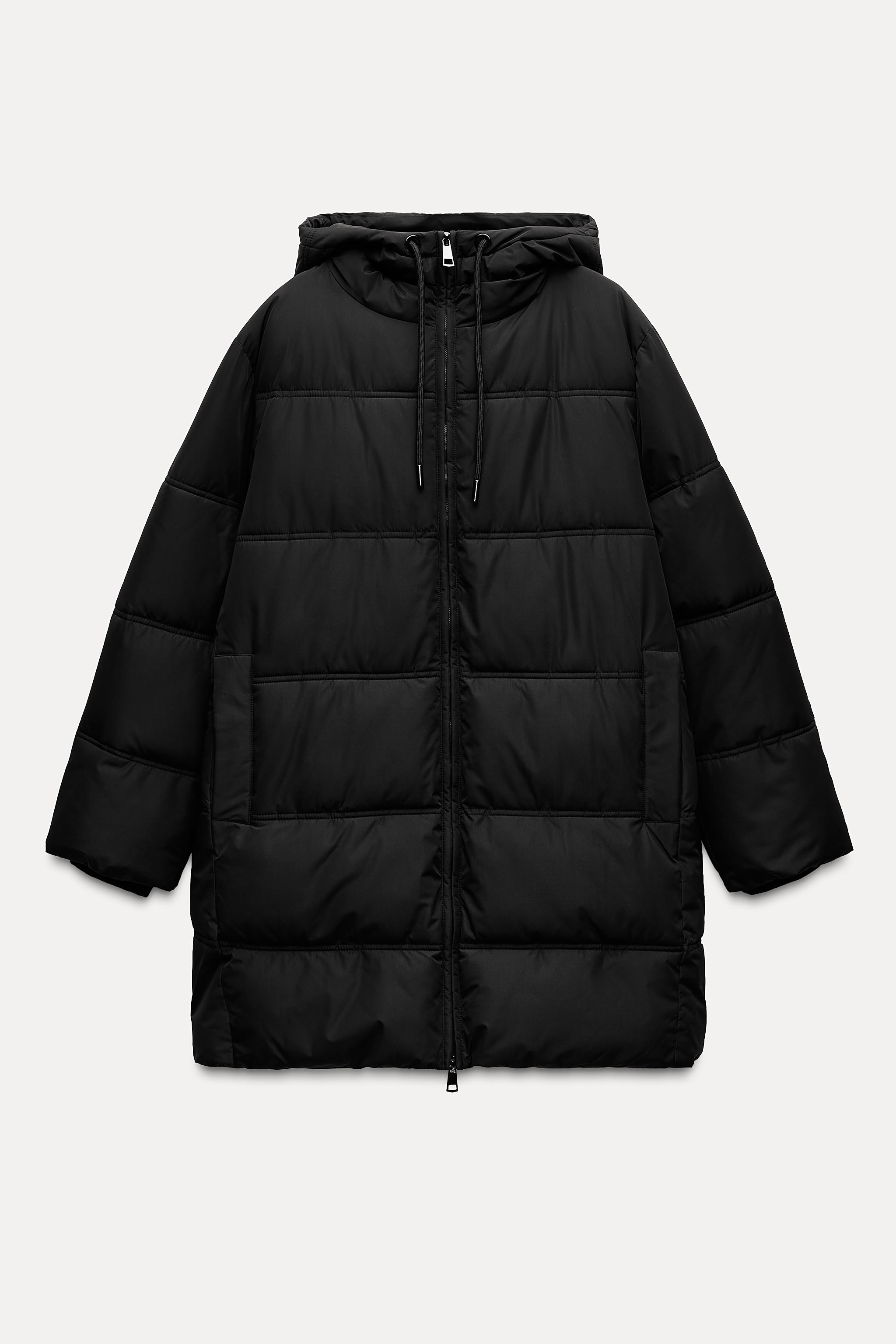 Veste longue noir zara sale