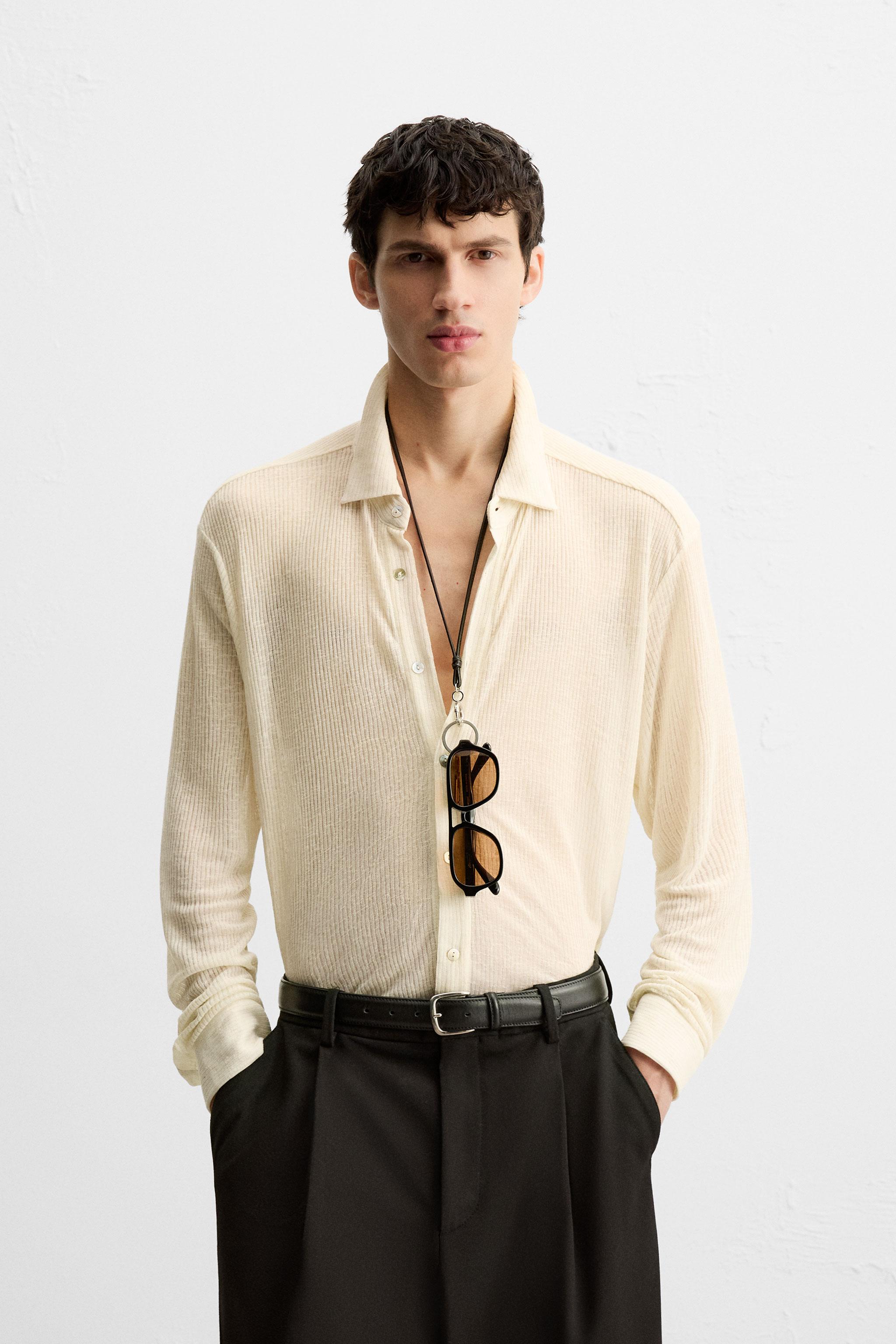 CHEMISE STRUCTURÉE SEMI-TRANSPARENTE