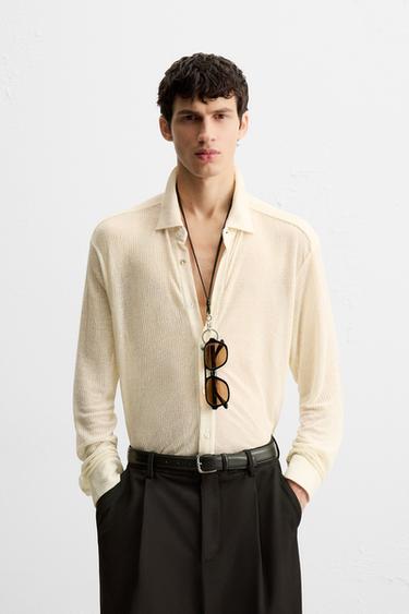 CAMISA ESTRUTURA SEMITRANSPARENTE - Cru da Zara