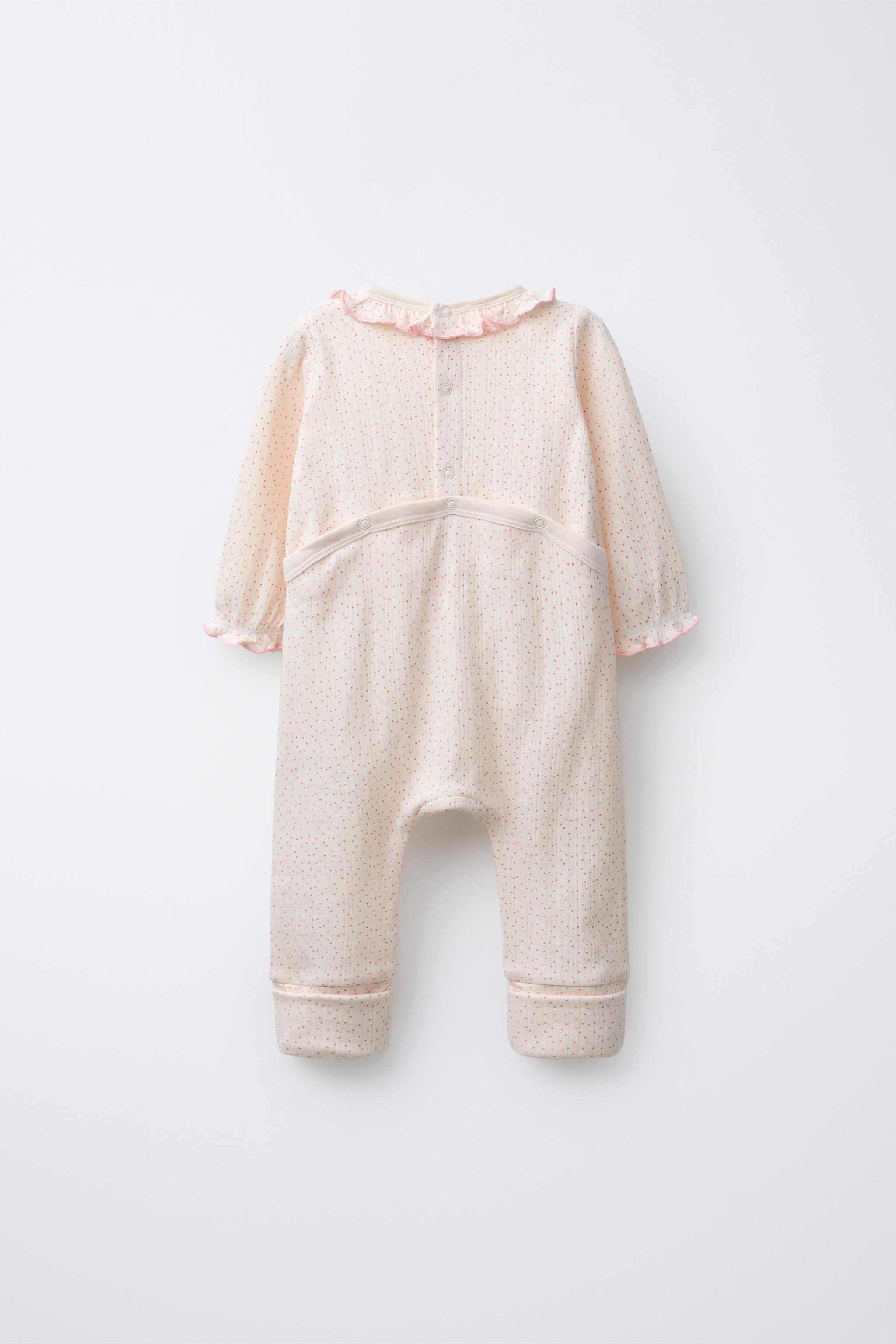 ドット柄足先コンバーチブルロンパース - エクリュ | ZARA Japan