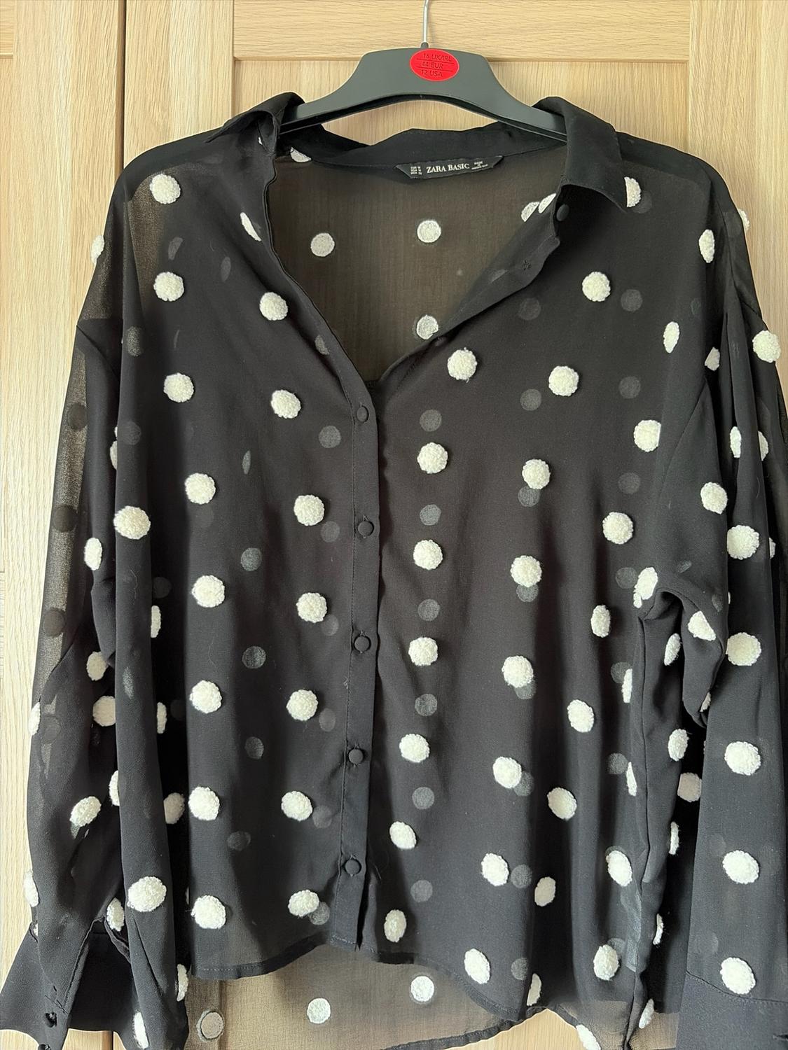 CONTRASTING POLKA DOT BLOUSE - Image 2