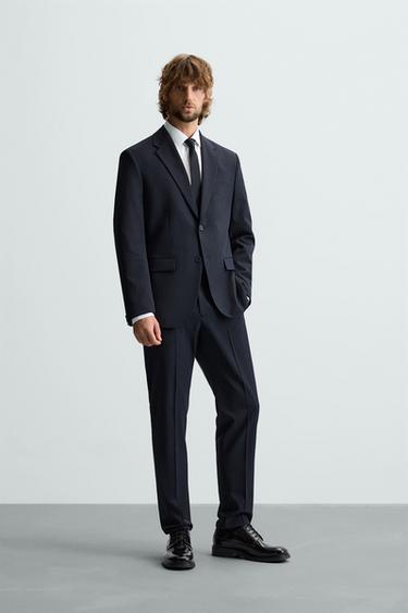 CALÇA DE TERNO CONFORT - Azul-marinho da Zara