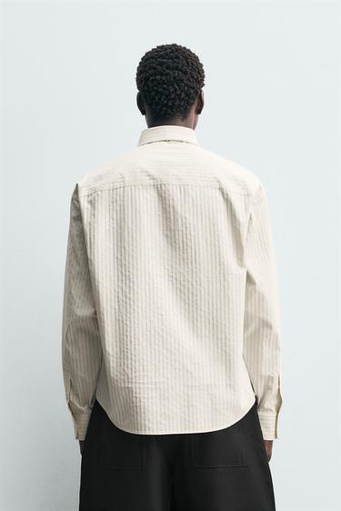 CHEMISE À RAYURES AVEC CRAVATE BIMATIÈRE - Écru de Zara - Image 2