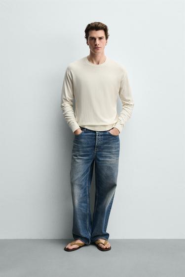 СВЕТР НА ОСНОВІ ВІСКОЗИ - Сірувато-білий Zara - Зображення 0