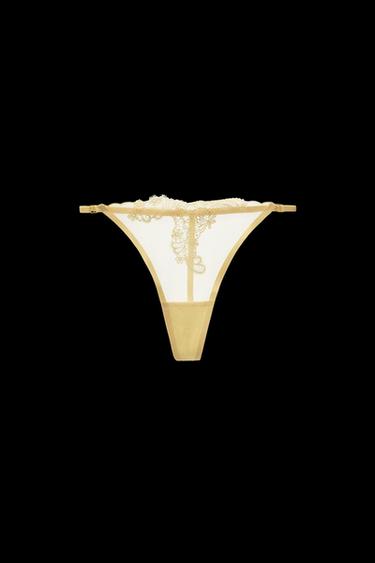 LACE THONG - Yellow by Zara - Image 0