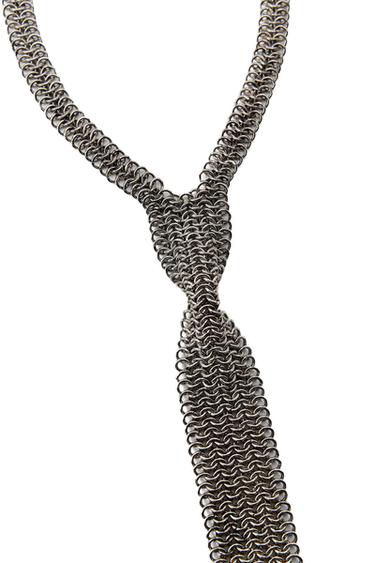 Zara METAL TIE NECKLACE - Silver
