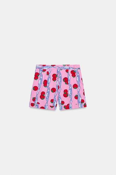 PRINTED BERMUDA SHORTS WITH DARTS - Multicoloured by Zara - Image 6