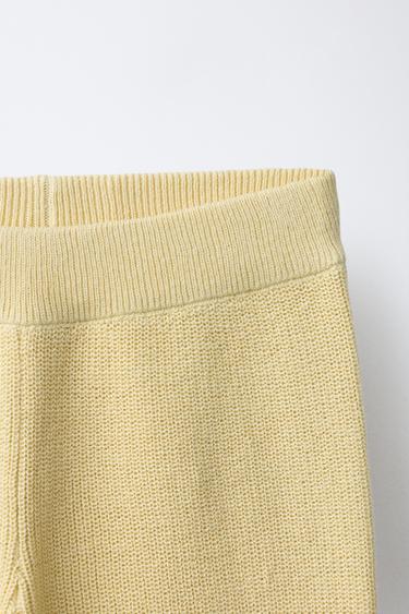 KNITTED FLARE TROUSERS - Light yellow by Zara - Image 2