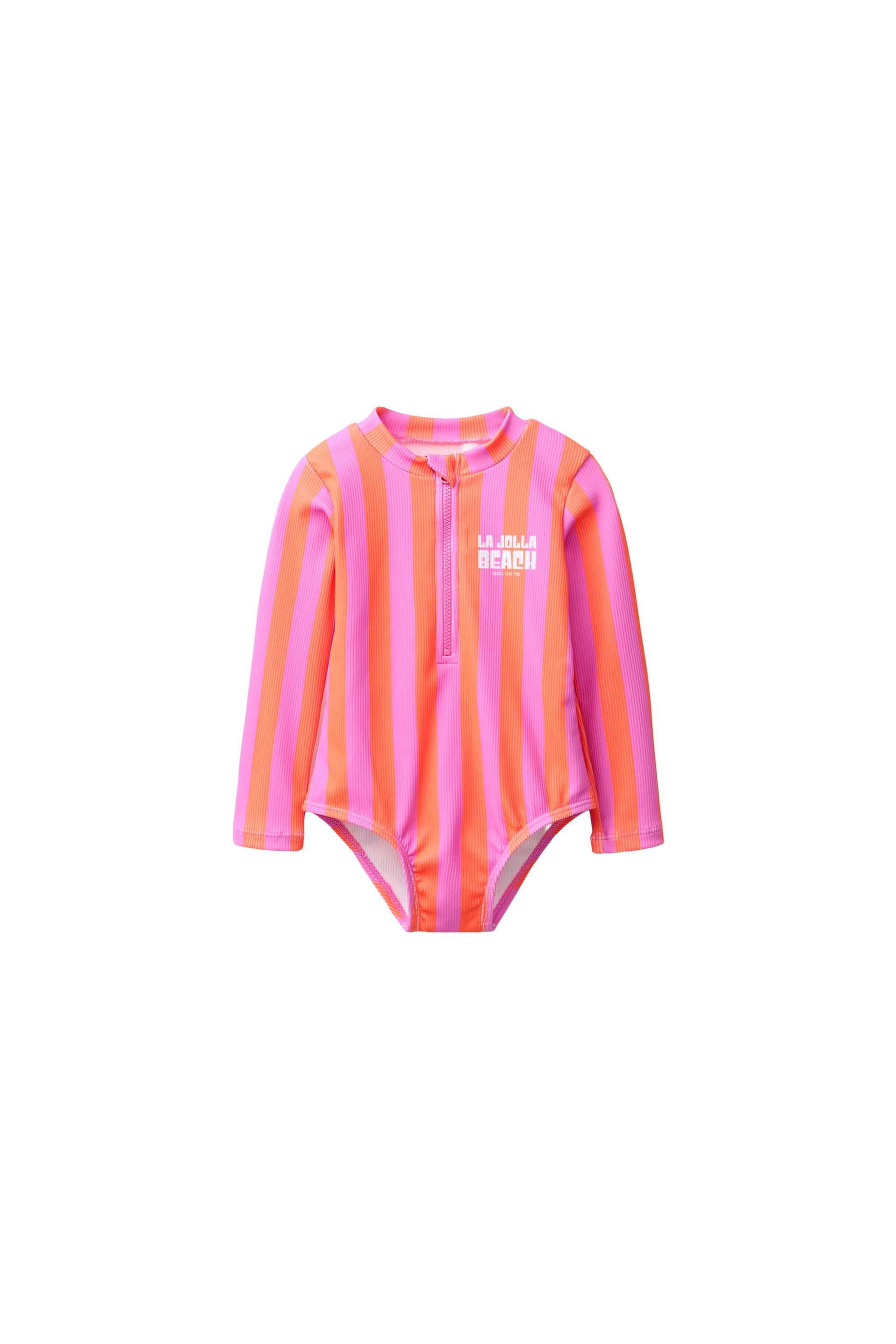 sariiです。 1-6 YEARS / STRIPED TEXT SWIMSUIT - Neon orange | ZARA United States
