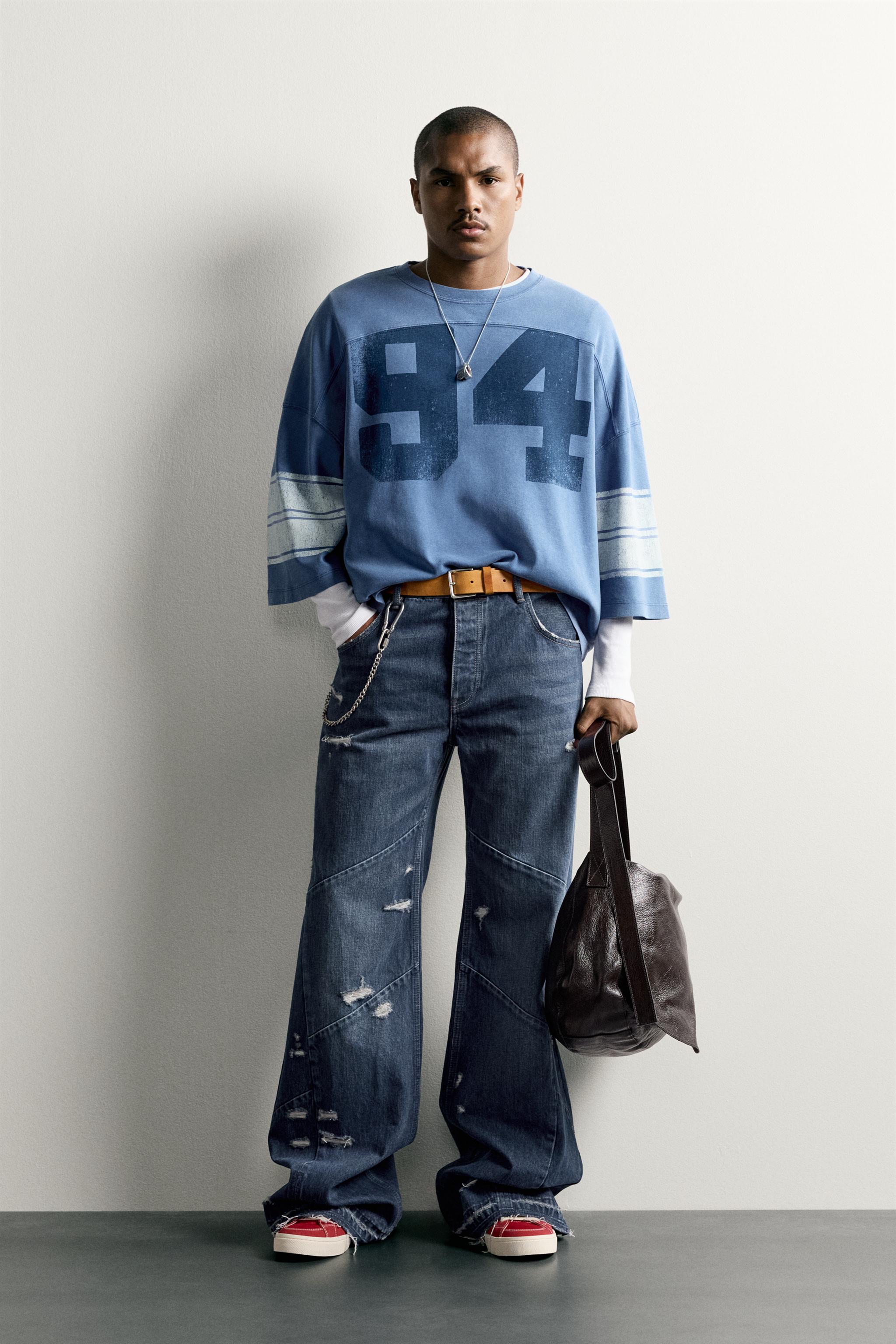 VINTAGE WASH EFFECT PATCH BOXY T-SHIRT