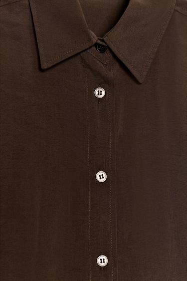 CHEMISE OVERSIZE FLUIDE - Marron chocolat de Zara - Image 6