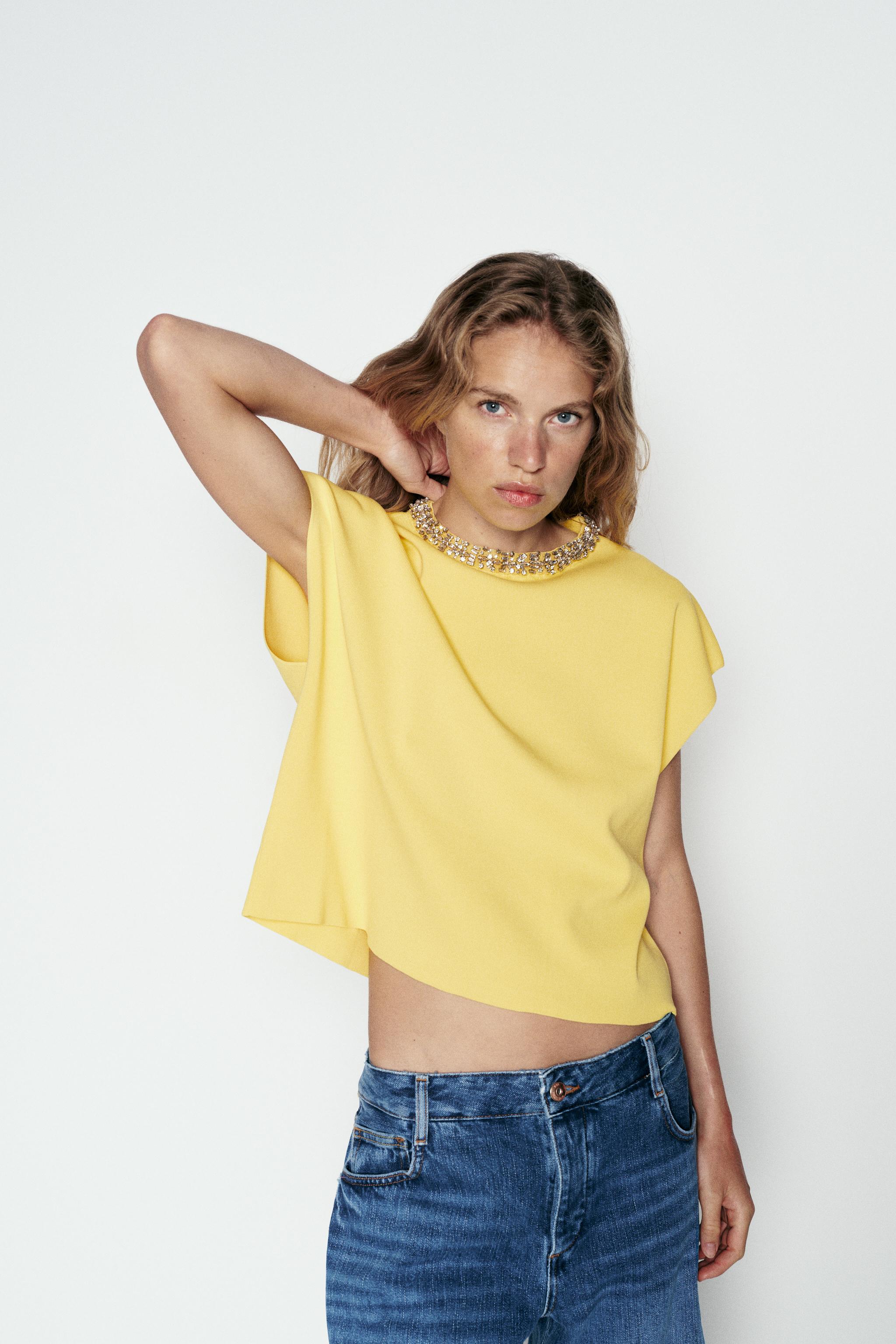 Top amarillo zara sale