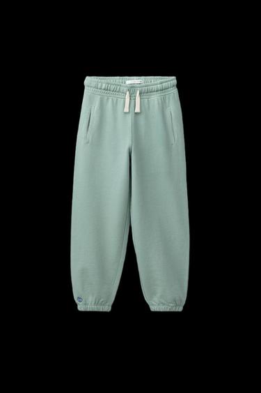 PANTALÓN BALLOON FELPA BORDADO - Verde agua de Zara