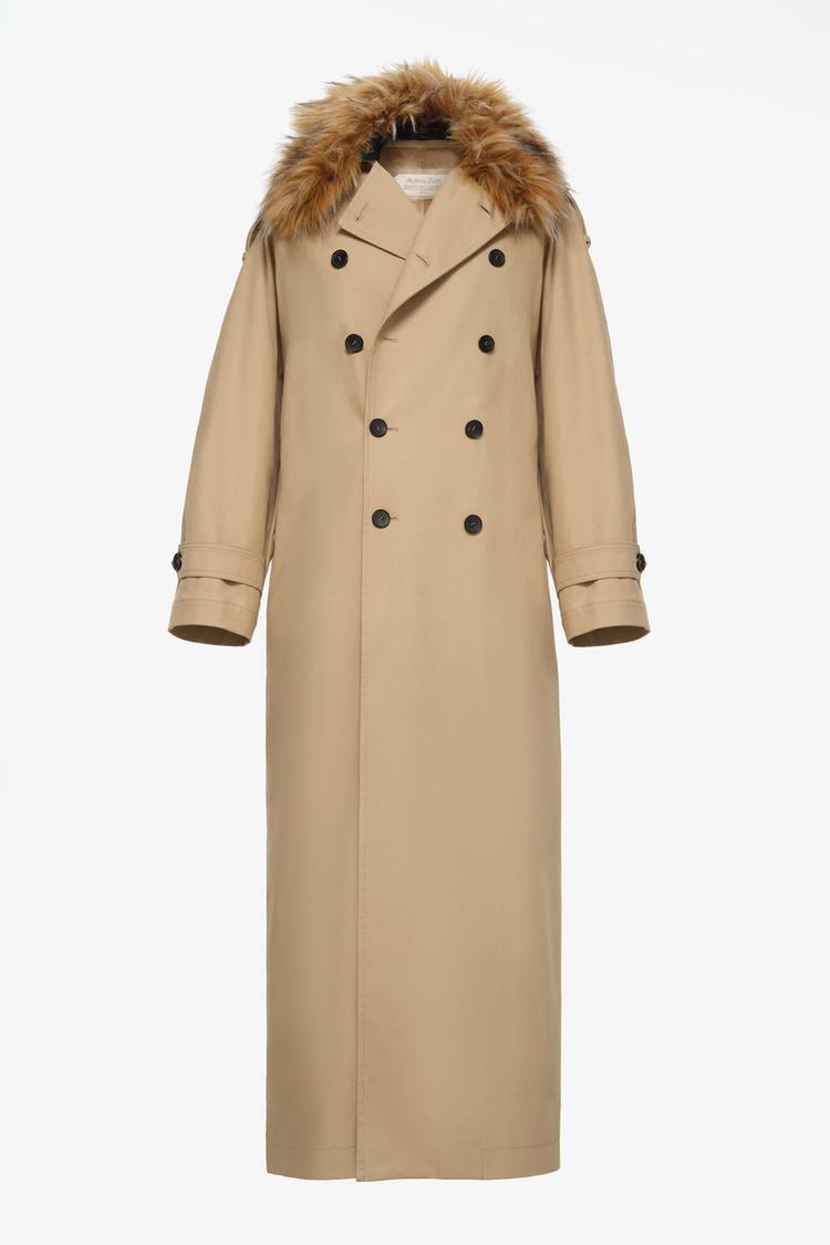 Trench cuello efecto pelo limited edition