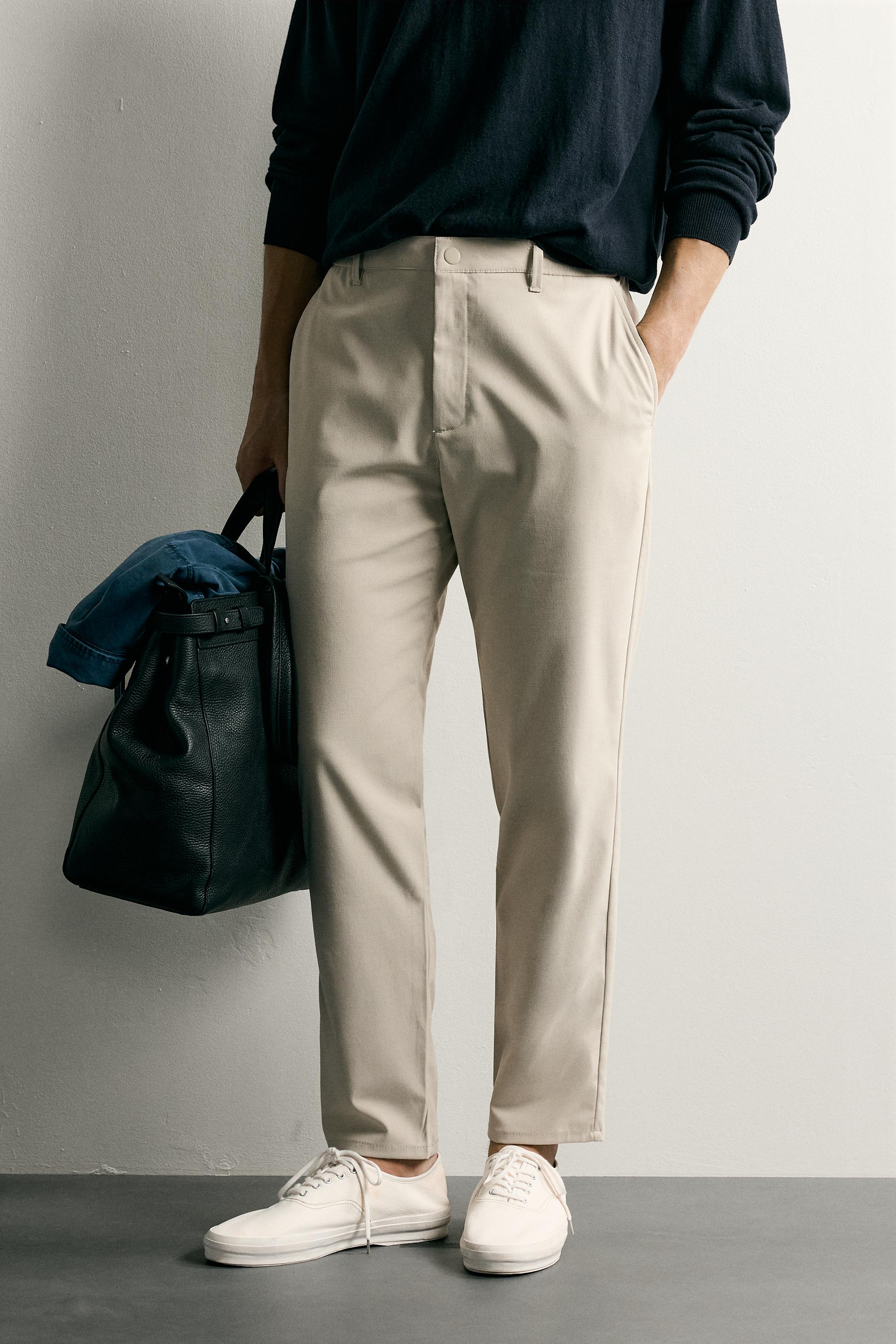 COMFORT SLIM FIT PANTS — Stone