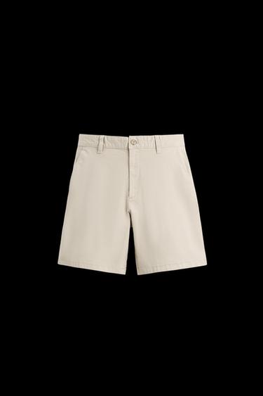 CHINO REGULAR FIT BERMUDA SHORTS - Beige by Zara