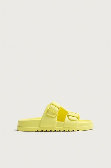 صندل بشريطين بلمسة مطاطية - أصفر by Zara
