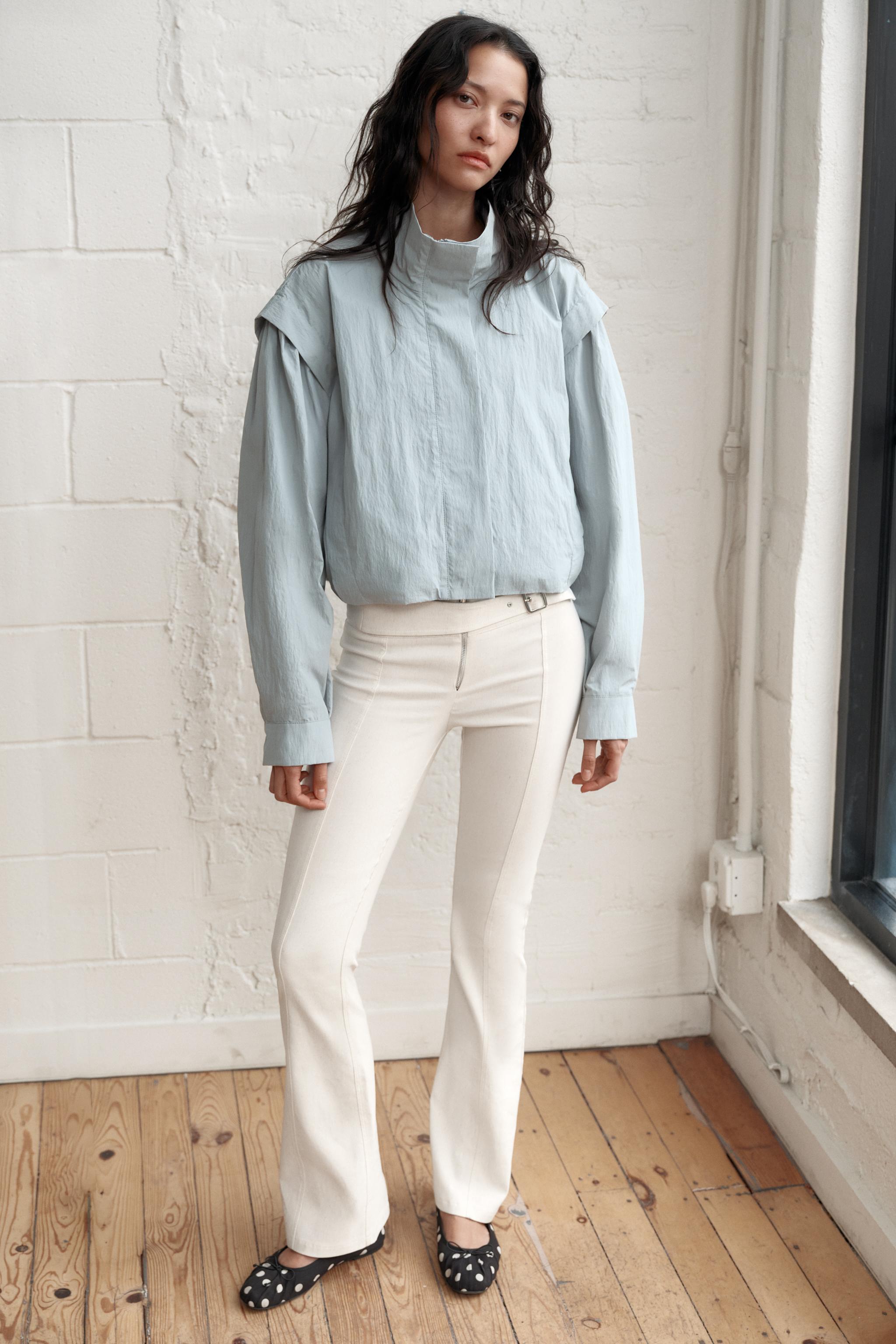 ハイネックジャケット - ブルー/グレー | ZARA Japan / 日本