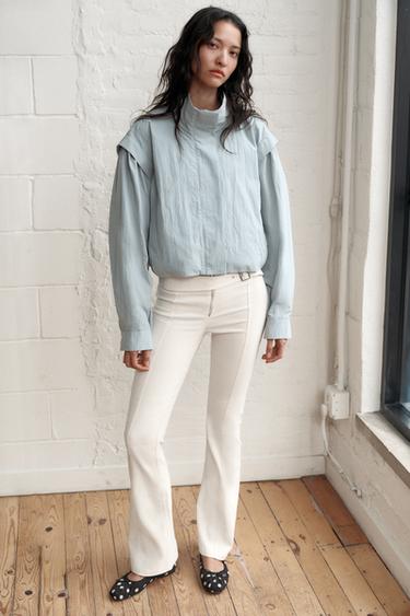 HIGH COLLAR JACKET - Blue / Grey by Zara