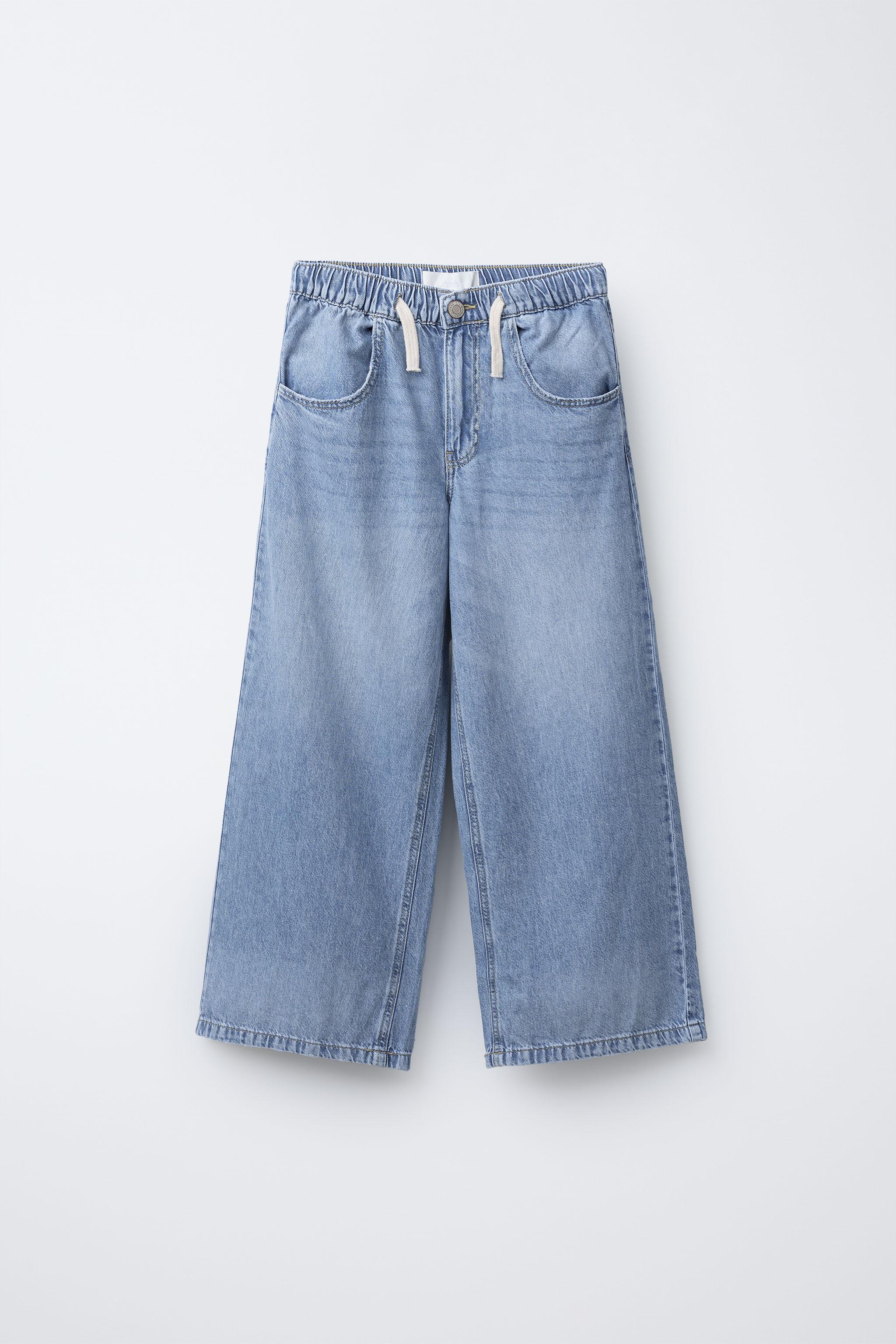 WIDE-LEG DRAWSTRING JEANS - Blue | ZARA South Africa