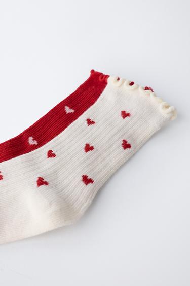 2-PACK OF HEART SOCKS - Ecru by Zara - Image 1