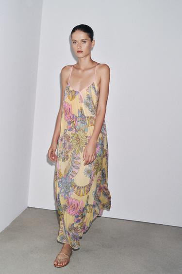 LANGES KLEID MIT PRINT ZW COLLECTION - Gelb von Zara - Bild 0