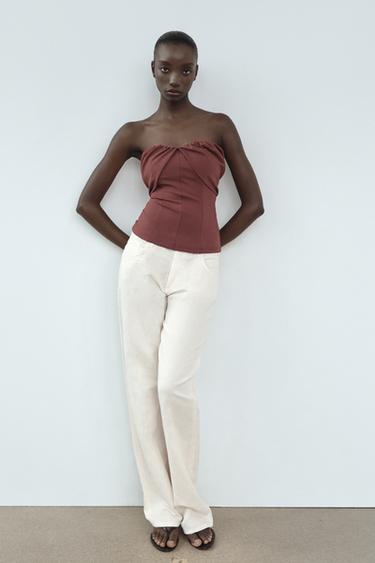 TOP BANDEAU ÉLASTIQUE - Bordeaux de Zara - Image 0