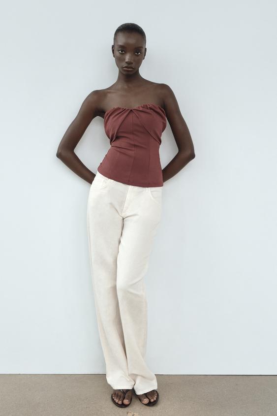TOP BANDEAU ÉLASTIQUE - Bordeaux de Zara - Image 0
