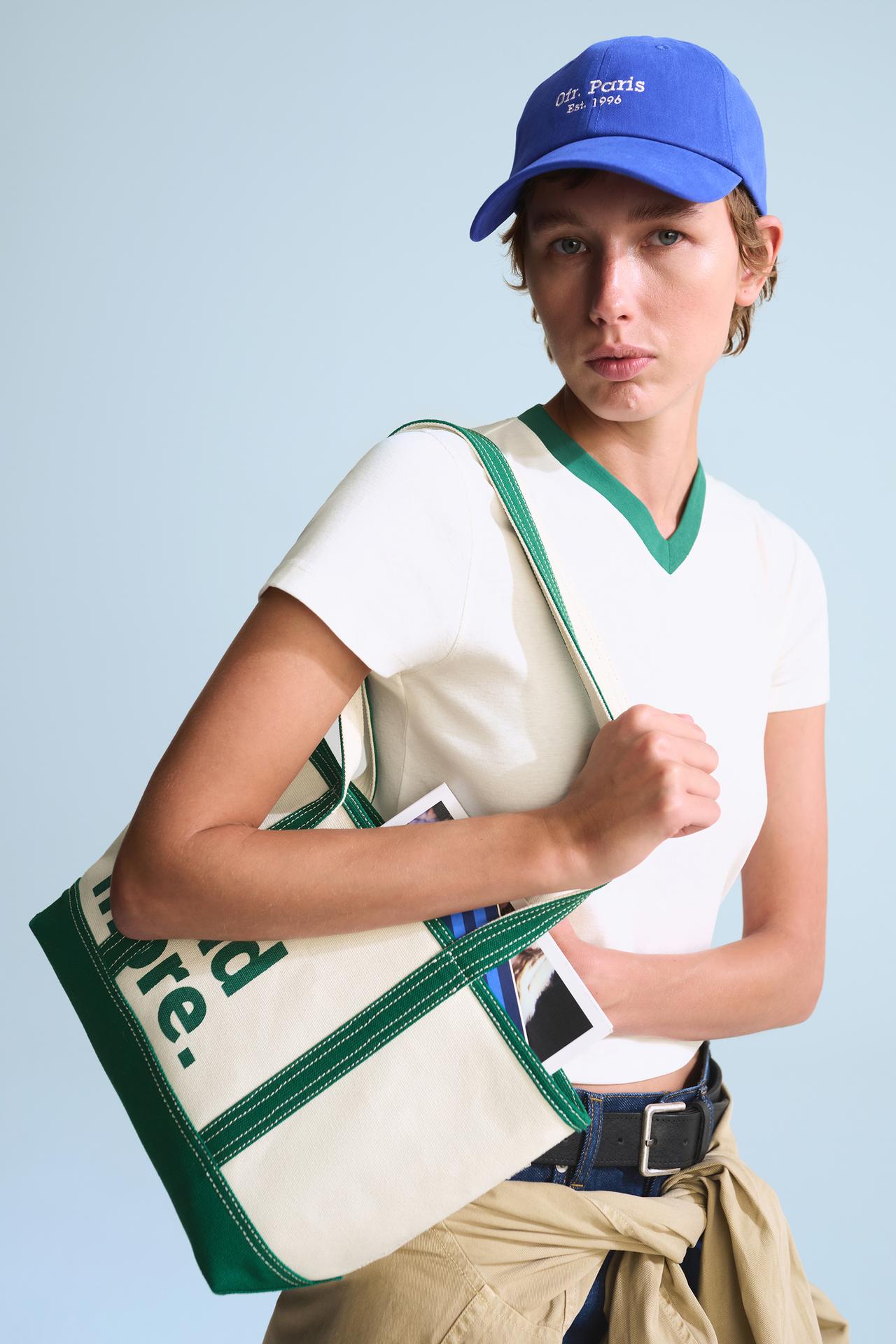 0FR. PARIS X ZARA CONTRAST NECK T-SHIRT — Oyster-white