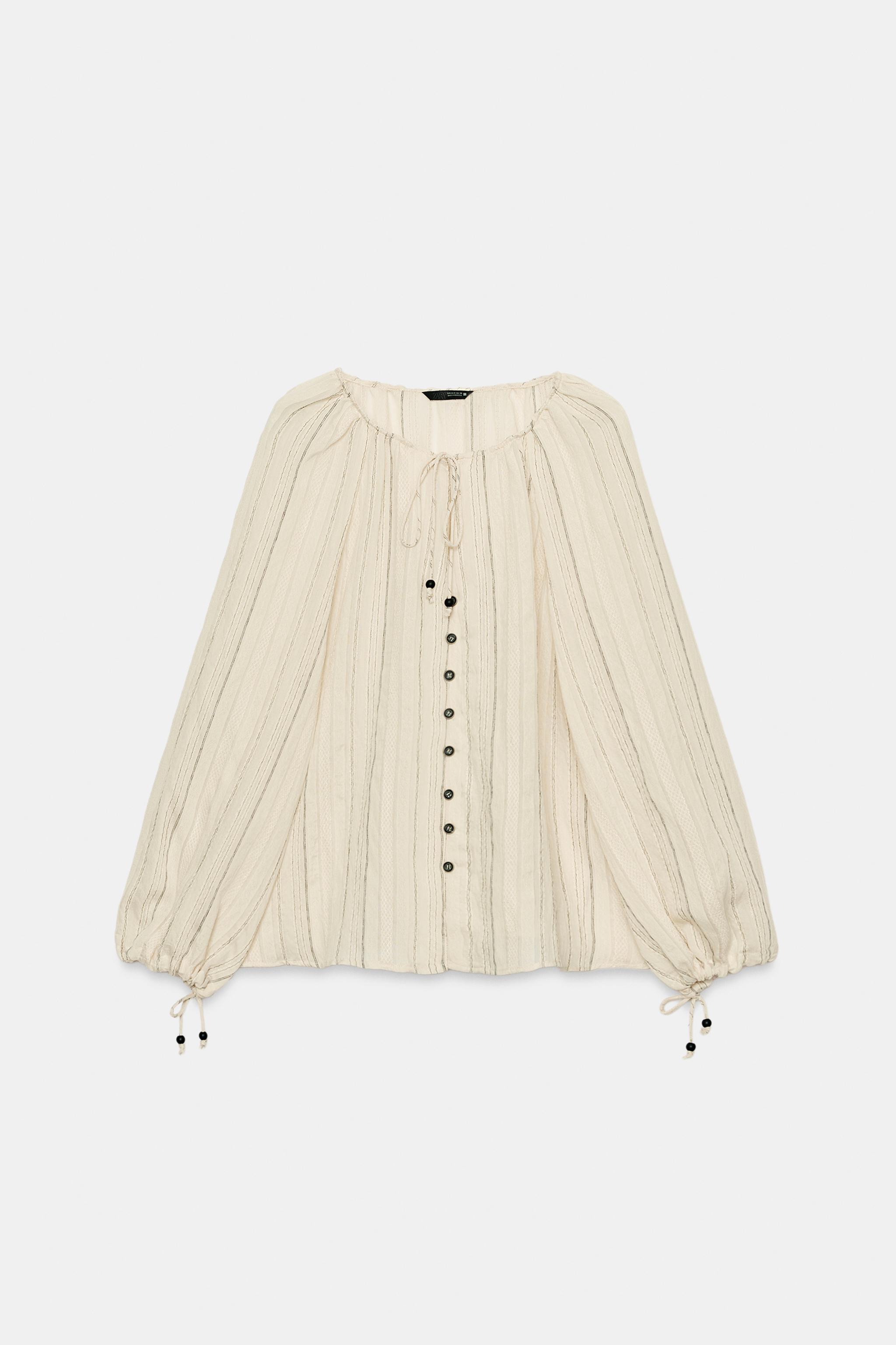 STRIPED BLOUSE WITH BOWS