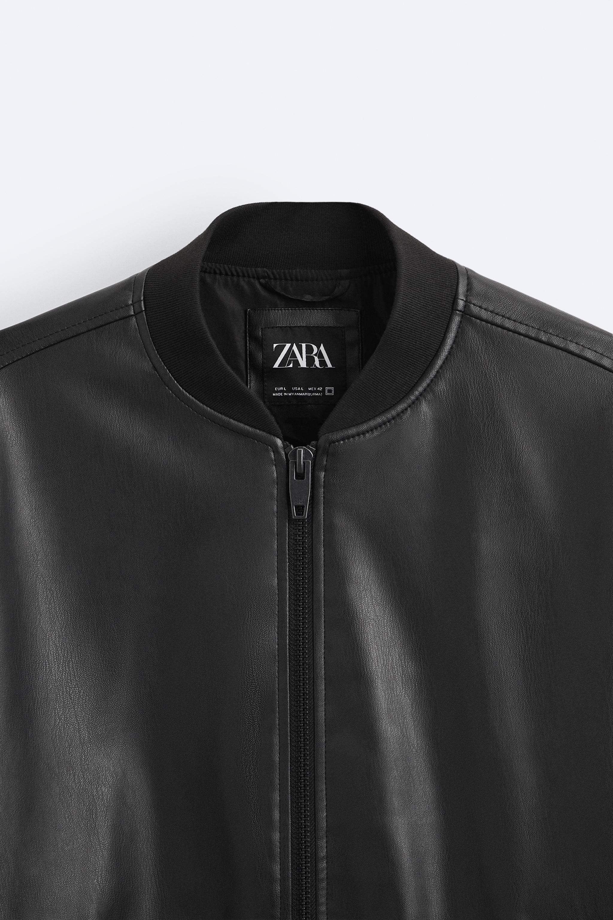 フェイクレザー ボンバージャケット - ブラック | ZARA Japan / 日本