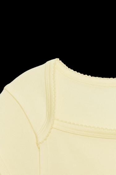 COTTON MODAL T-SHIRT - Yellow by Zara