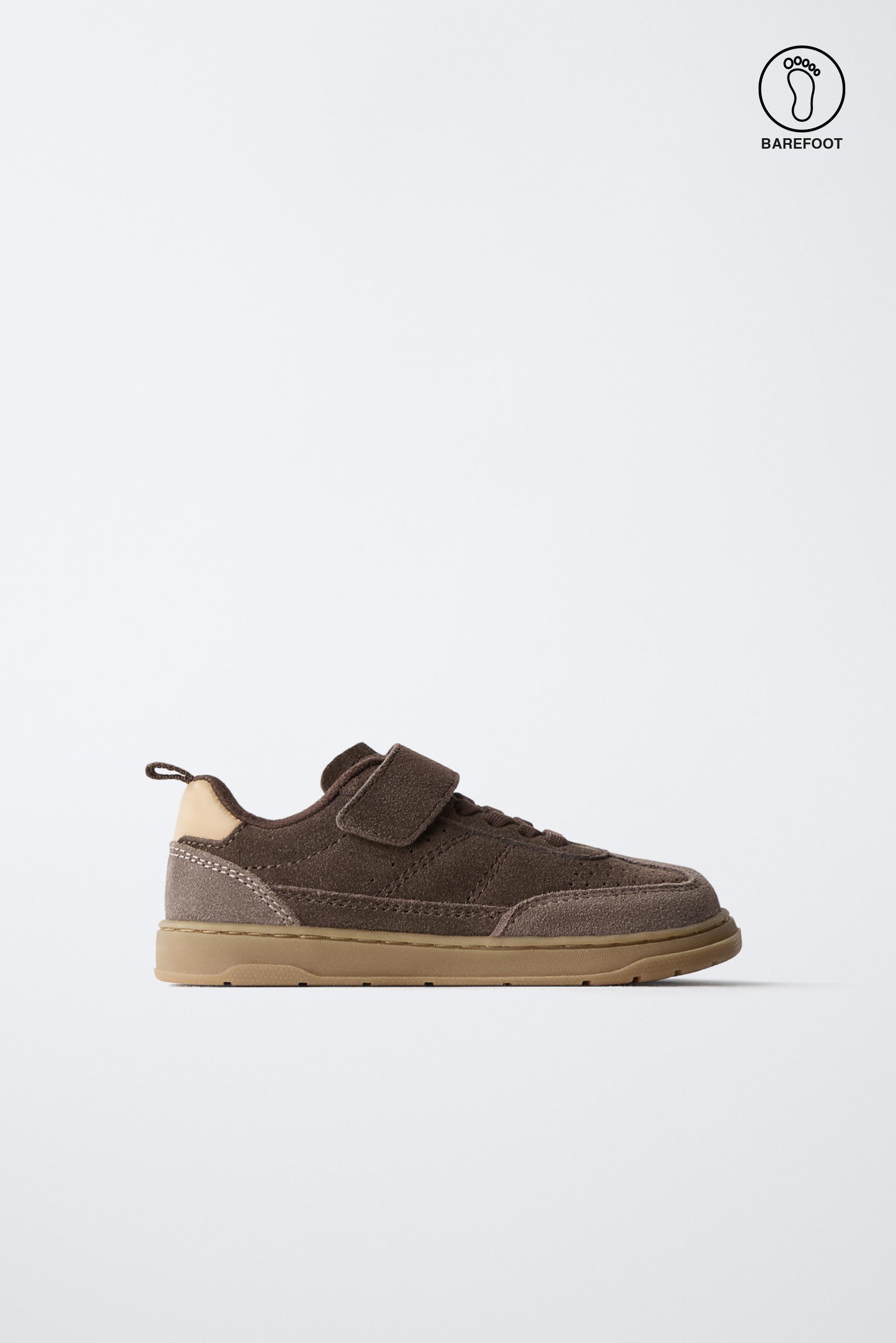 BAREFOOT LEATHER SNEAKERS — Brown