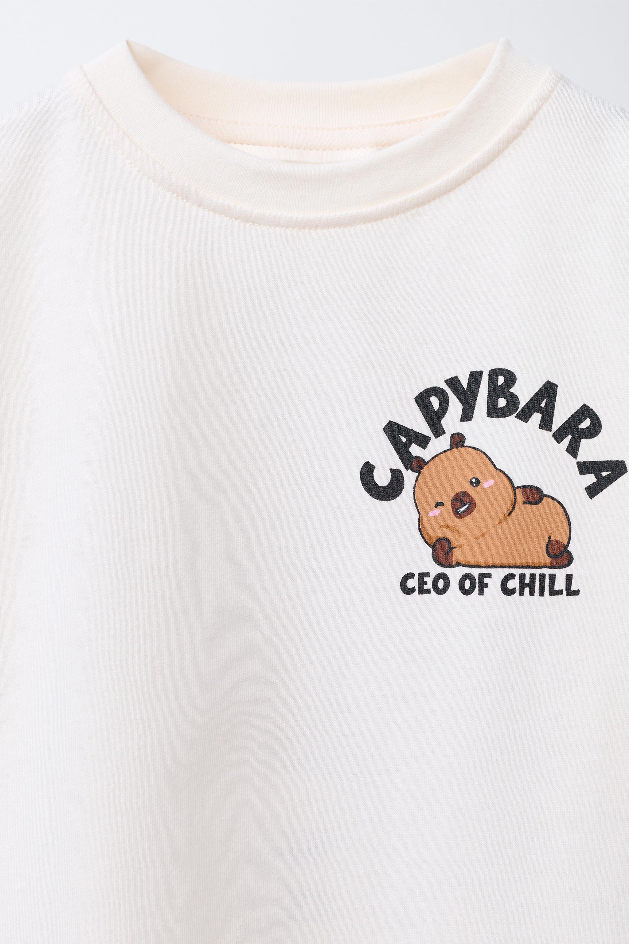 CAPYBARA CAPYFUN © PRINT T-SHIRT - Ecru | ZARA Canada