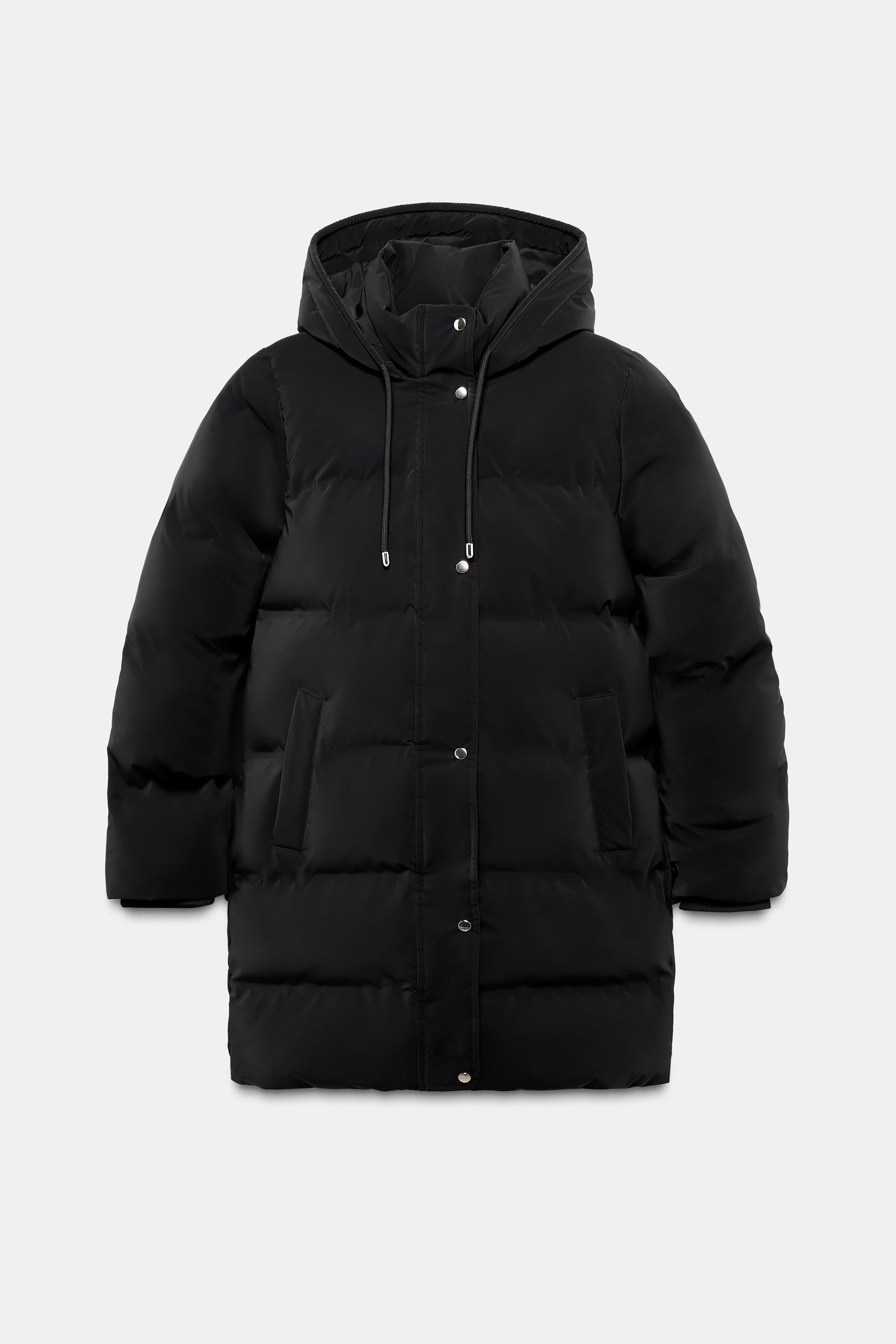 WINDPROOF RUBBERIZED SEMI-LONG ANORAK - Brown | ZARA United States