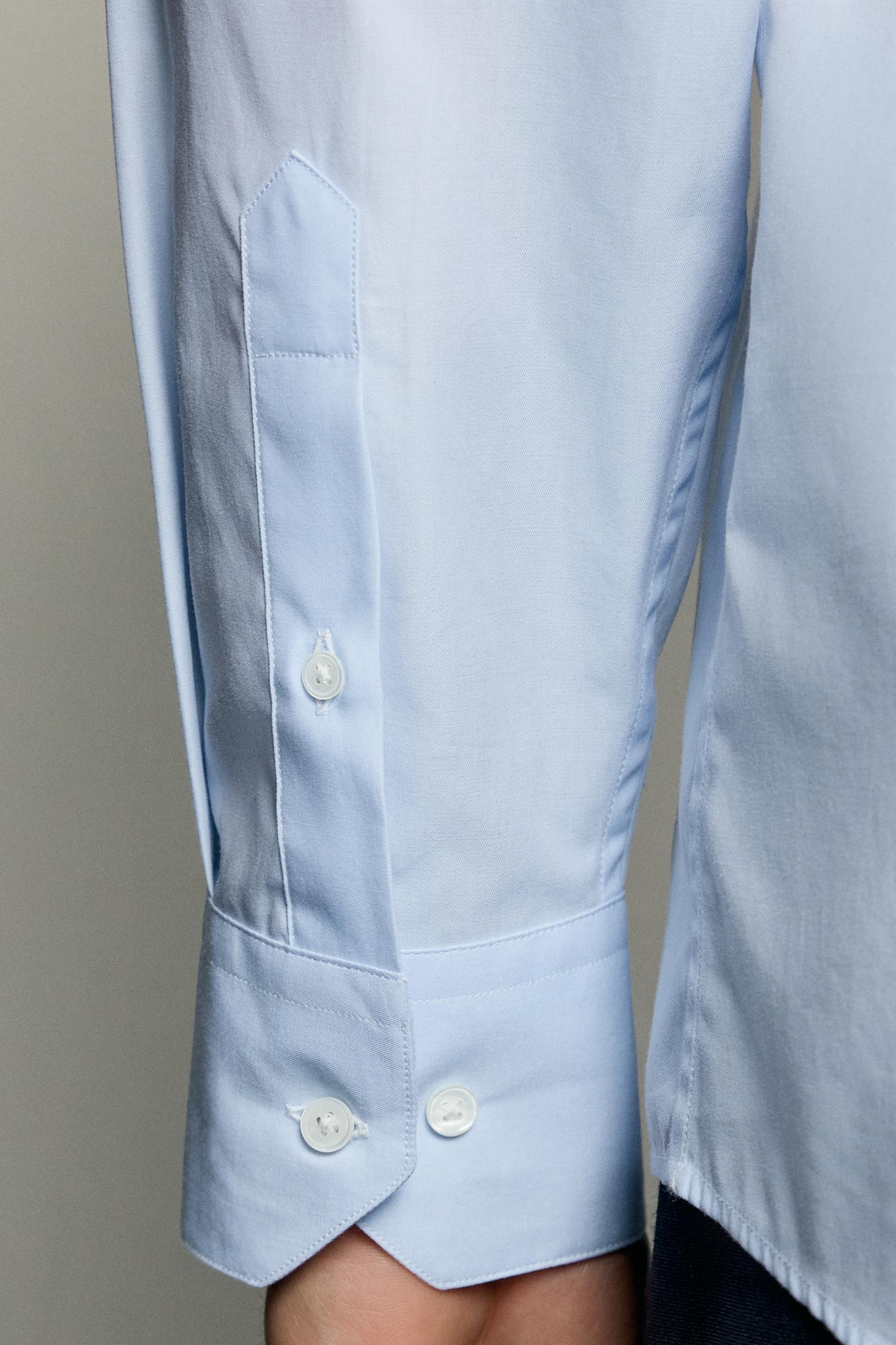 Мужская рубашка Zara Regular Fit, цвет: Небесно-голубой — фото 5