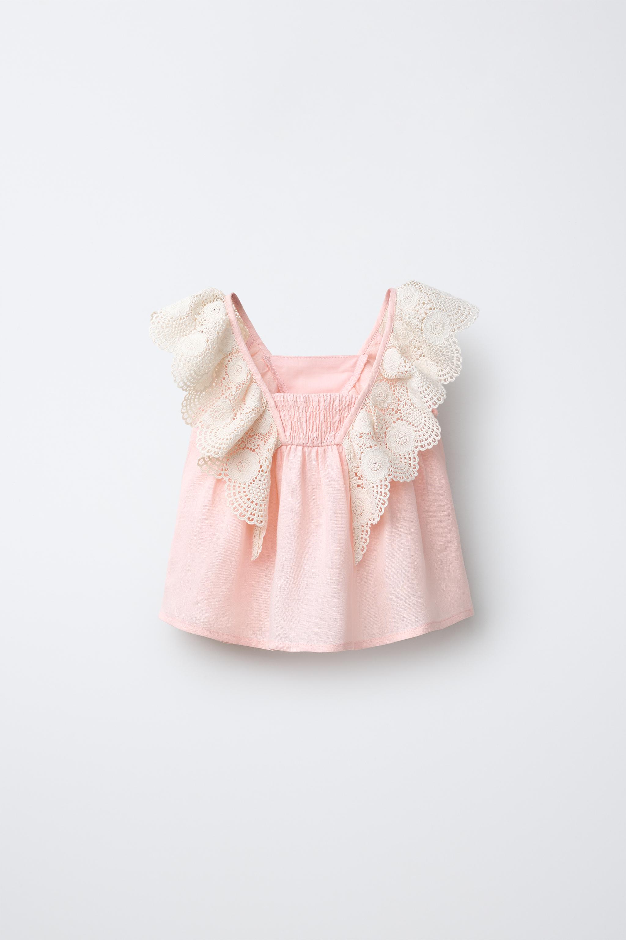 LACE TRIM 100% LINEN BLOUSE