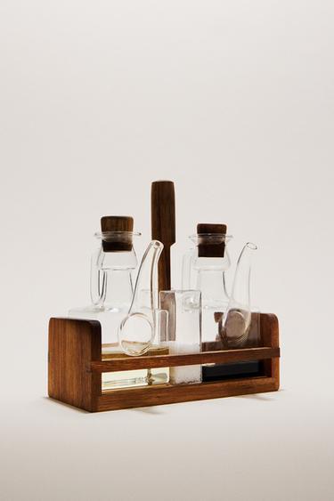 BOROSILICATE GLASS AND WOOD CRUET SET - 990 by Zara - Image 5