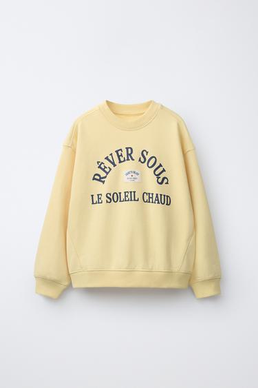 SPORTY SLOGAN SWEATSHIRT - Yellow by Zara
