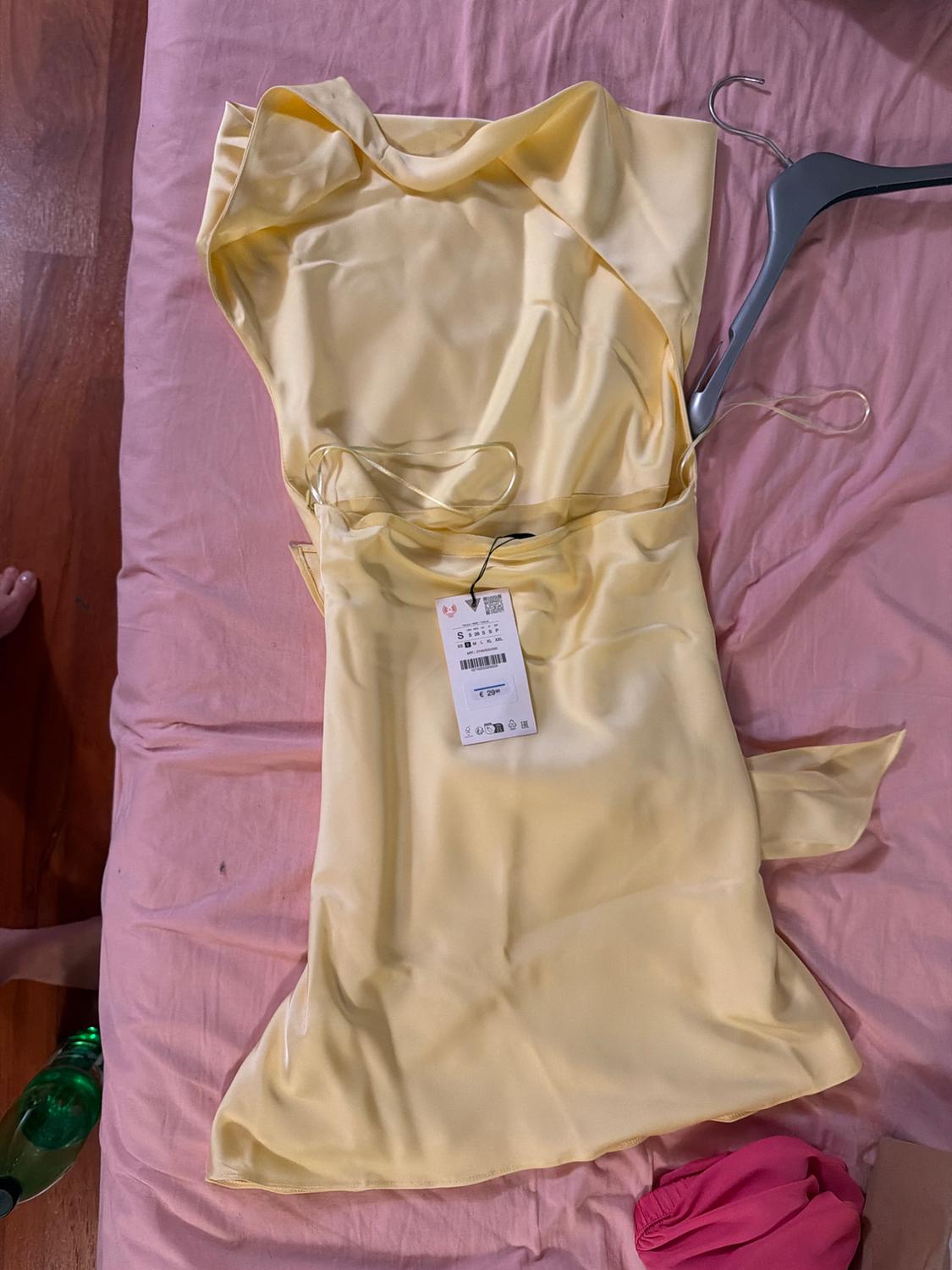 MINI SATIN DRESS WITH SASH - Image 2