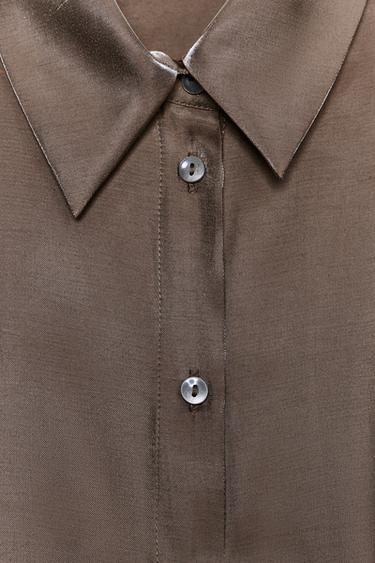 CHEMISE FLUIDE IRISÉE - Marron de Zara - Image 6
