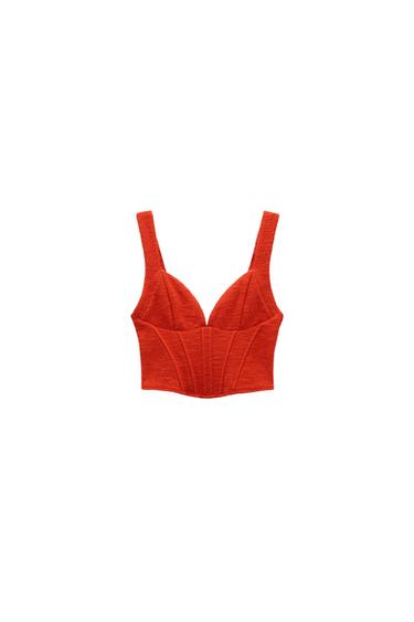 CORSETRY-INSPIRED TEXTURED TOP