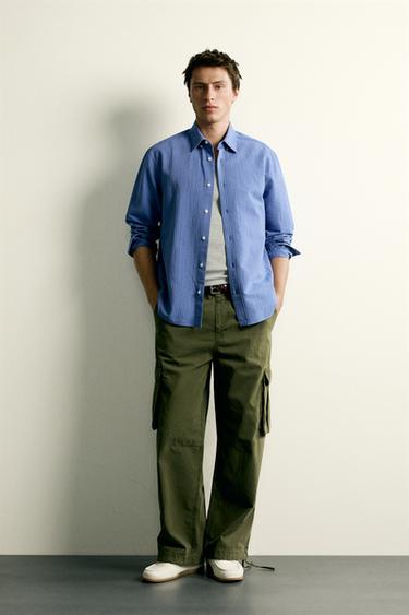 RELAXED FIT STRIPED SHIRT - Bluish by Zara - Image 0