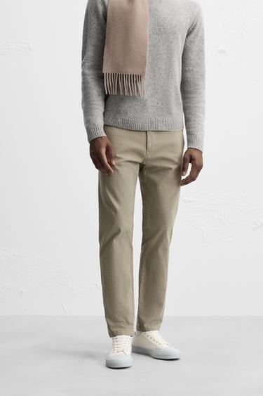 SKINNY FIT CHINO TROUSERS - Light khaki by Zara