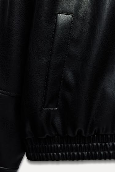 BOMBERJACKE AUS KUNSTLEDER - Schwarz von Zara