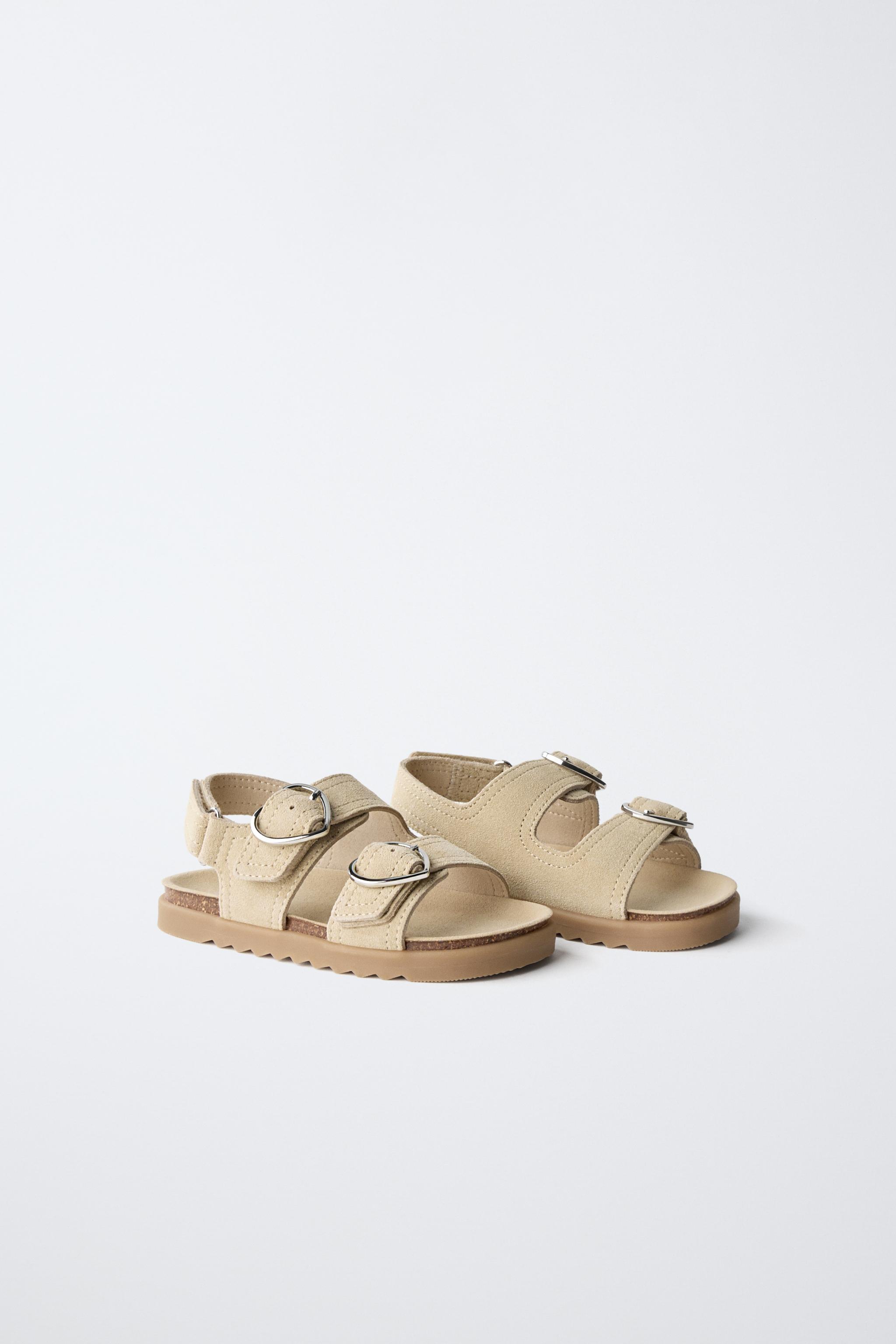 LEATHER BUCKLE SANDALS — Sandy Brown (alternate view)