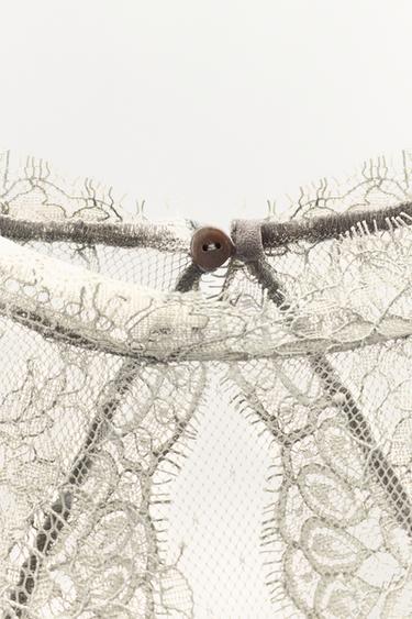 ZW COLLECTION SATIN LACE DRESS - Grey by Zara - Image 6