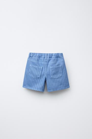 BERMUDA SERGÉ RAYURES - Bleu roi de Zara - Image 1