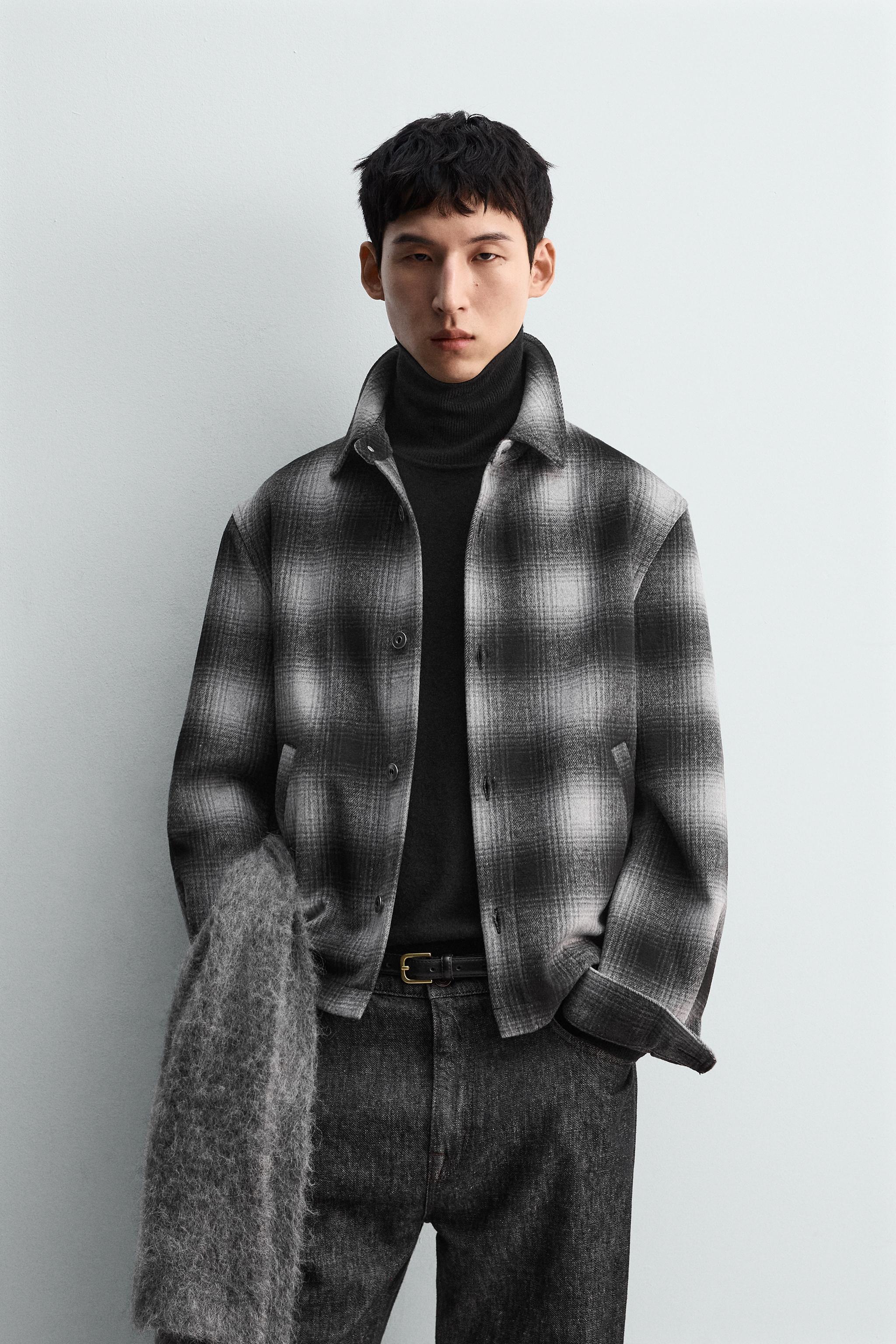 zara チェック柄シャツジャケット　チェック　シャツ　アウター ZARA - 🎃10月新作👻6340◇green グリーン チェック柄 シャツ